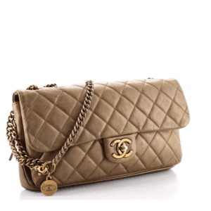 CHANEL CC CROWN QUILTED LAMBSKIN FLAP BAG