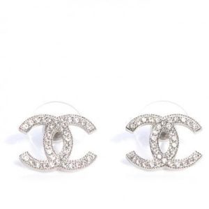 CHANEL CC Crystal Stud Earrings