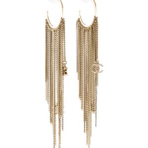 CHANEL CC DROP FRINGE EARRINGS