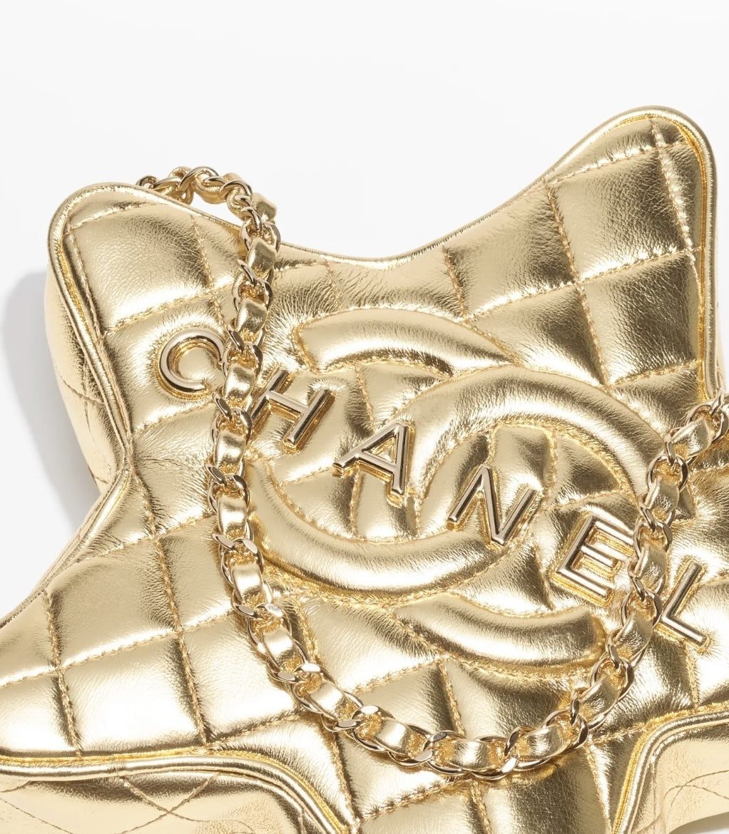 CHANEL CC METALLIC LAMBSKIN QUILTED WALK OF FAME STAR BAG - Image 4