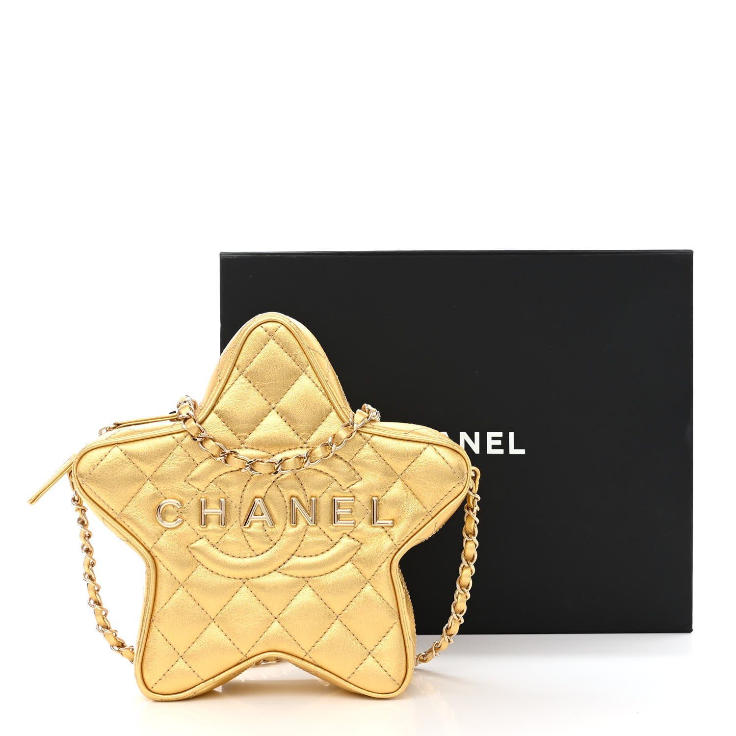 CHANEL CC METALLIC LAMBSKIN QUILTED WALK OF FAME STAR BAG - Image 3