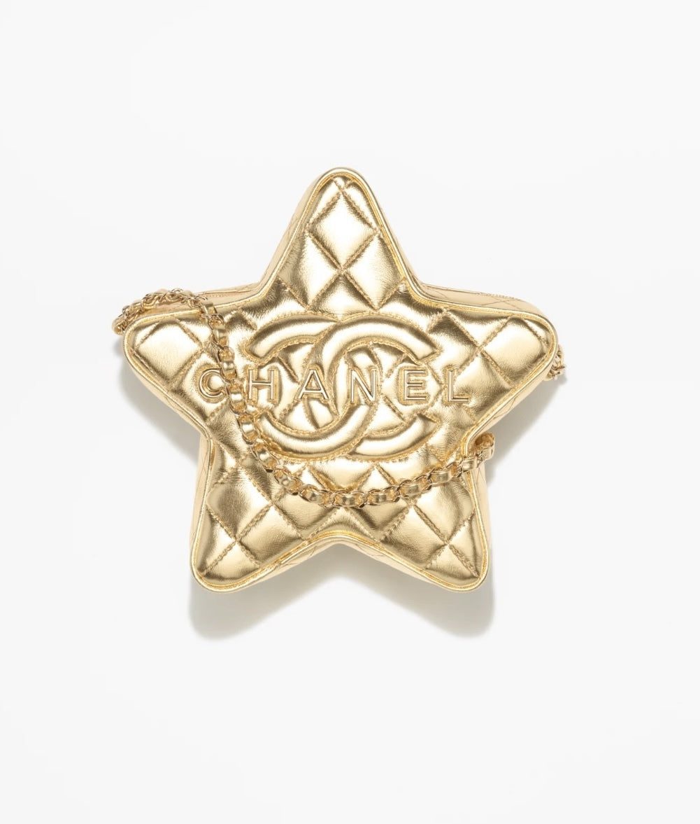 CHANEL CC METALLIC LAMBSKIN QUILTED WALK OF FAME STAR BAG - Image 2