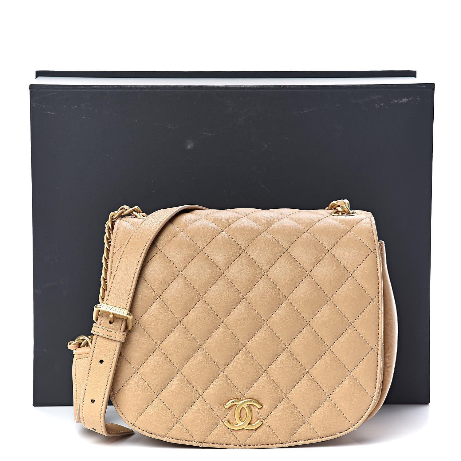 CHANEL CALFSKIN LEATHER QUILTED MESSENGER FLAP BAG - Image 2