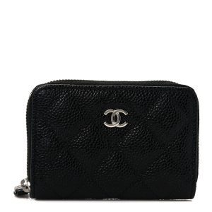 CHANEL CAVIAR QUILTED LEATHER ZIP COIN PURSE