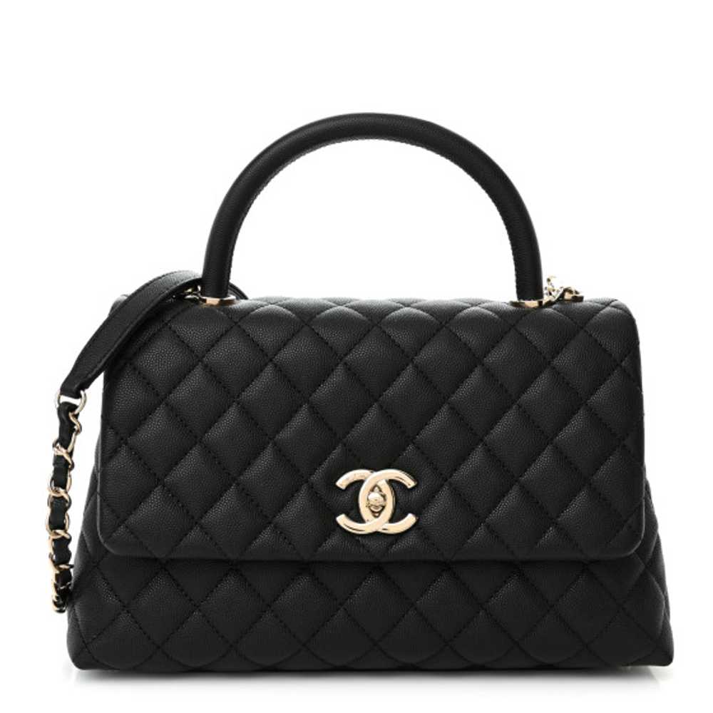 CHANEL CAVIAR QUILTED COCO HANDLE 21P MEDIUM SHOULDER BAG - Image 3
