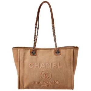 CHANEL CC DEAUVILLE CC CANVAS TOTE BAG