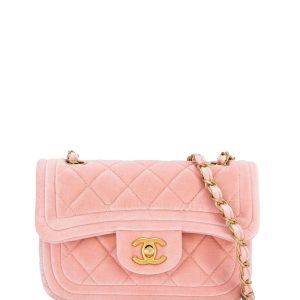 CHANEL QUILTED VELVET DOUBLE FRAME MINI FLAP BAG