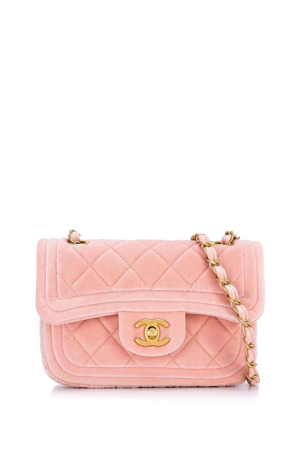 CHANEL QUILTED VELVET DOUBLE FRAME MINI FLAP BAG