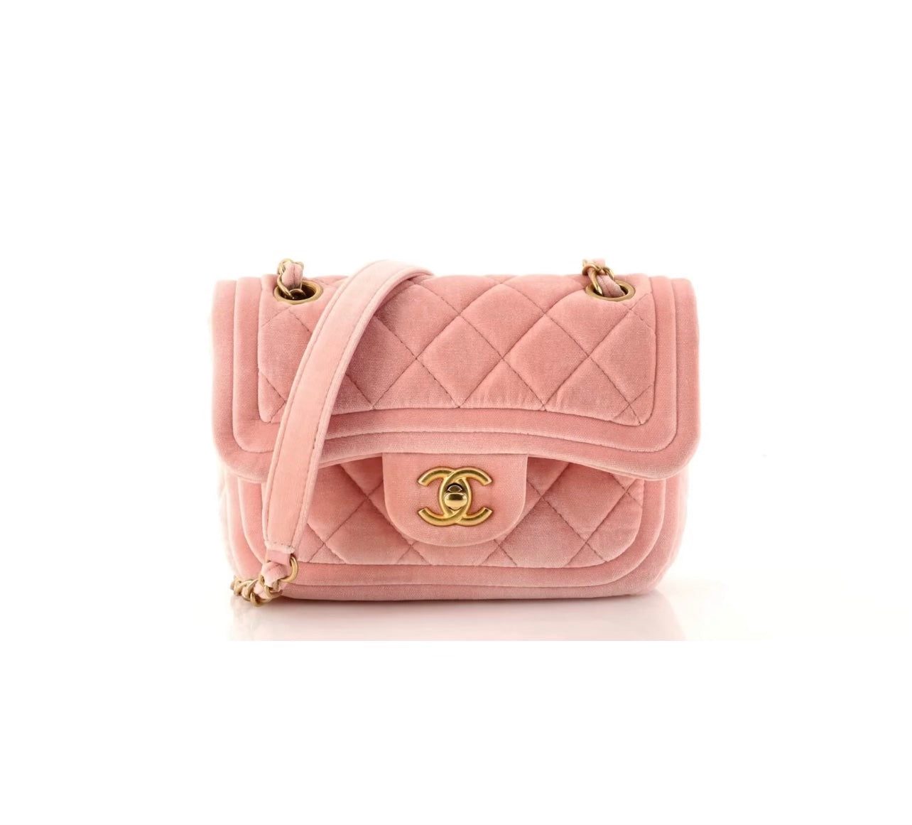 CHANEL QUILTED VELVET DOUBLE FRAME MINI FLAP BAG - Image 3