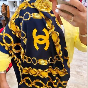 CHANEL EUC RUE CAMBON SILK SCARF