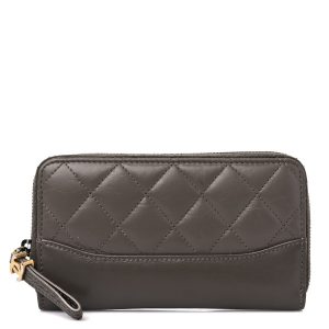 CHANEL QUILTED AGED CALFSKIN SMALL GABRIEL ZIPPY WALLET