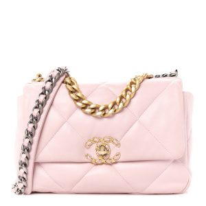 CHANEL QUILTED GOATSKIN MEDIUM CHANEL 19 FLAP BAG