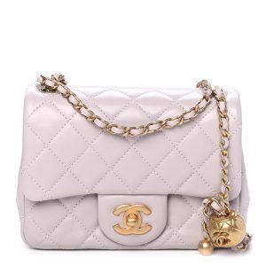 CHANEL QUILTED LAMBSKIN PEARL CRUSH FLAP BAG