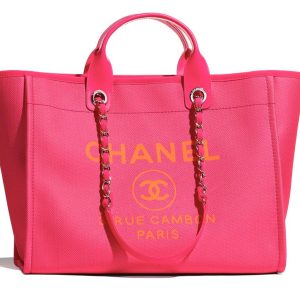 CHANEL DEAUVILLE MIXED FABRIC LARGE TOTE