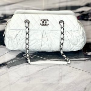 CHANEL Iridescent Quilted Calfskin Medium Bowler Bag