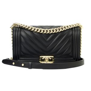 Chanel Chevron Quilted Boy Bag-Medium