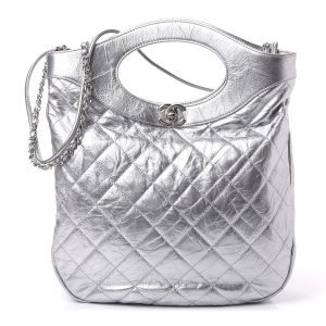 CHANEL METALLIC CRUMPLED CALFSKIN SMALL 31 SHOPPING TOTE BAG