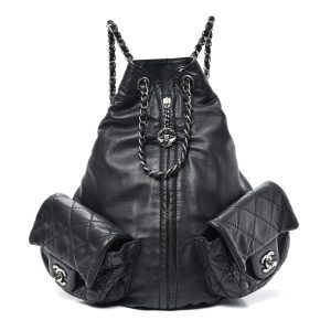 CHANEL MULTI POCKETS CALFSKIN LEATHER BACKPACK