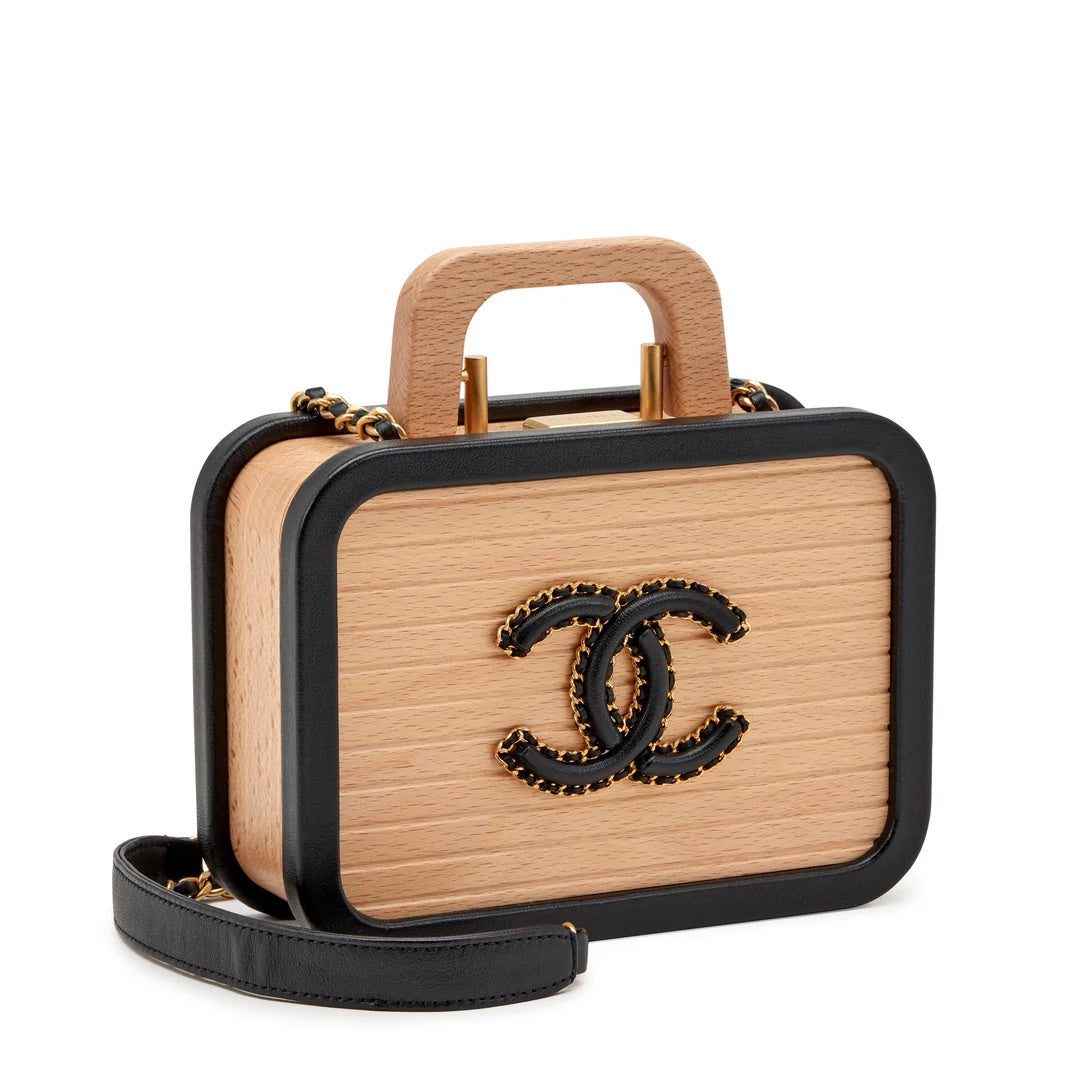 CHANEL BEECH WOOD & LAMBSKIN CC VANITY CASE SHOULDER BAG - Image 3