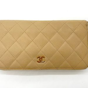 CHANEL CAVIAR ZIP AROUND WALLET