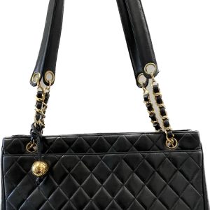 CHANEL CC QUILTED LAMBSKIN LEATHER SHOULDER BAG