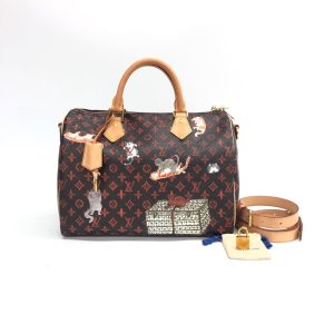 Louis Vuitton Speedy 30 Bandouliere Limited Edition Grace Coddington Catogram Brown