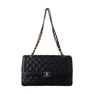 Chanel Classic Flap Vintage Black Caviar Leather with Gold Hardware