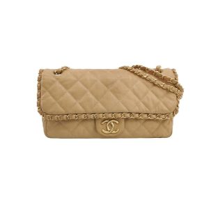 Chanel Chain Me Chain Around Medium Flap Bag Beige Calfskin Leather, 2011