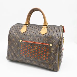 Louis Vuitton Speedy 30 in Orange and Perforated Monogram Canvas