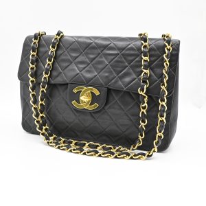 Chanel Maxi Flap in Black MattelassÃ© Leather