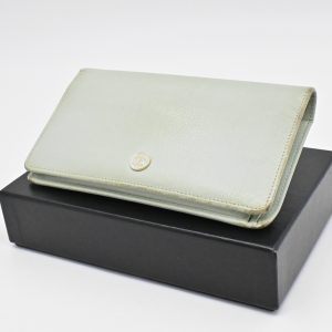 Chanel Bifold Long Wallet in Light Blue leather