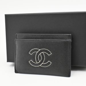 Chanel Card Case in Black Caviar Leather