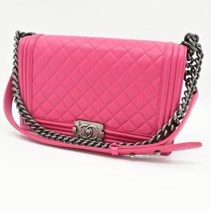 Chanel New Medium Boy in Pink Leather