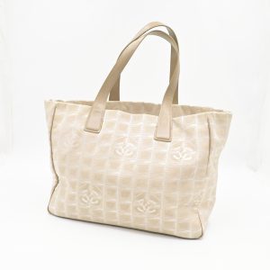 Chanel New Travel Line Tote in Beige Canvas