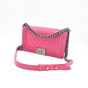 Chanel Medium Boy in Pink Wild Stitch Leather