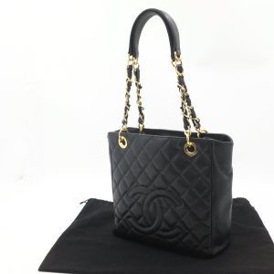 Chanel PST Shoulder Bag in Black Caviar Leather