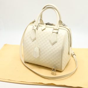 Louis Vuitton Speedy Cube in White Damier Facette Leather