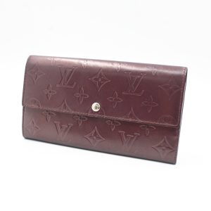 Louis Vuitton Sarah Wallet in Matte Burgundy Leather