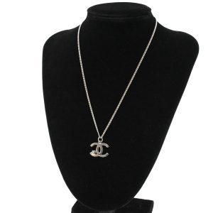 Chanel Black Rhinestone CC Necklace