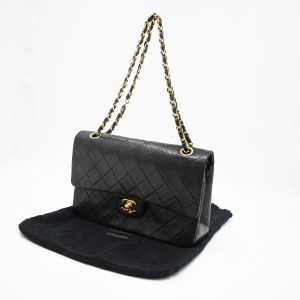 Chanel Medium Double Flap in Black Matelassé Leather