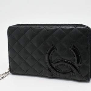 Chanel Cambon Organizer in Black Leather