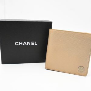 Chanel Bifold Wallet in Beige Leather