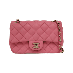 Chanel Classic Flap Rectangular Mini Pink Lambskin Gold Hardware
