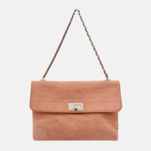 Chanel 2.55 Flap Bag Vintage Chocolate Bar Small Suede Coral Pink, 2000-2002