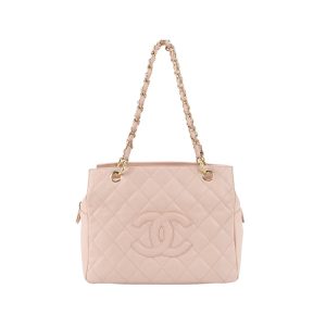 Chanel PST Petite Shopping Tote Pale Pink Caviar Leather Chain Bag
