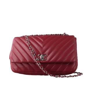 Chanel Classic Flap Medium Chevron Burgundy Quilted Lambskin Leather, 2012