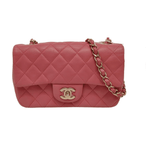Chanel Classic Flap Rectangular Mini Pink Lambskin Gold Hardware 2014