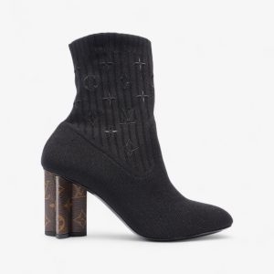 Louis Vuitton Silhouette Ankle Boots 85mm Black / Monogram Fabric EU 40 UK 7