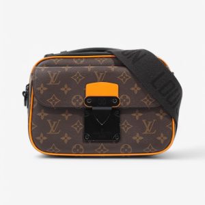 Louis Vuitton S Lock Messenger Monogram / Black / Orange Coated Canvas