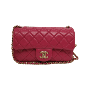 Chanel Classic Flap Rectangular Coco Crush Mini Rose Pink Lambskin Gold Hardware 2020